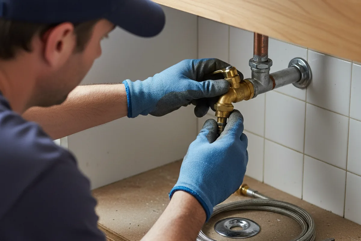 Shutoff valve and fitting work during Faucet and Fixture Repair in Orosi